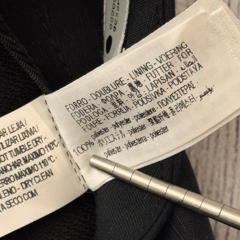 Zara Women's Black Linen Blend Mini Skirt Size S NWT Belt Loops Career - Picture 5 of 7